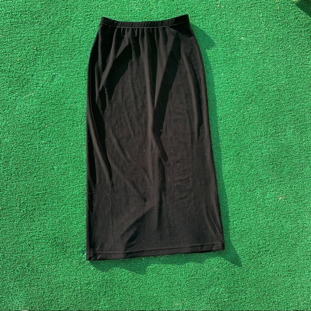 Black Velvet Pencil Skirt